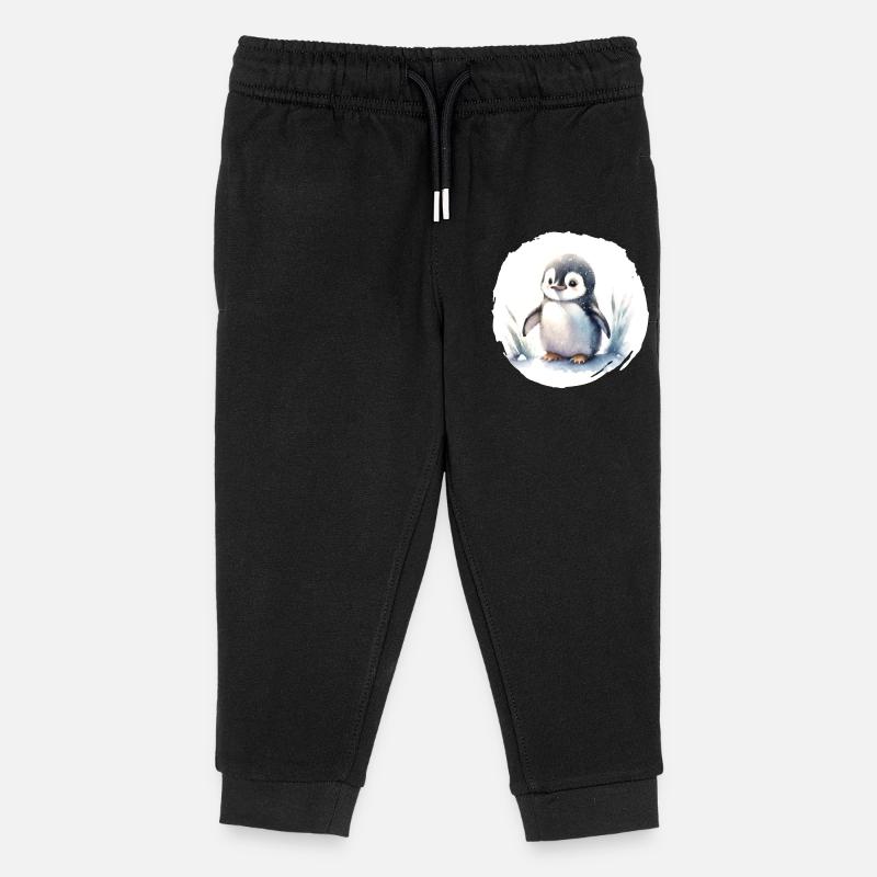 Pinguin Aquarell - Kinder Organic Jogginghose Mini Mover von Stanley/Stella - Schwarz