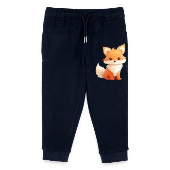 Niedliche Fuchs Illustration - Kinder Organic Jogginghose Mini Mover von Stanley/Stella - Navy - Vorne