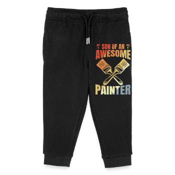Fils d’un grand peintre - Pantalon de jogging enfant bio Stanley/Stella - noir - Devant