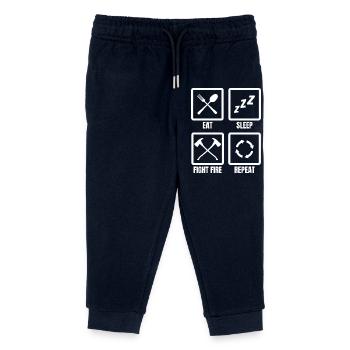 Eat Sleep Fight Fire Repeat - Kinder Organic Jogginghose Mini Mover von Stanley/Stella - Navy - Vorne