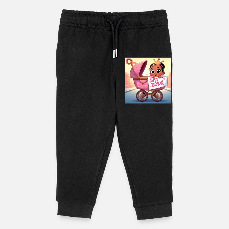 Gerade geborenes Mädchen - Kinder Organic Jogginghose Mini Mover von Stanley/Stella - Schwarz