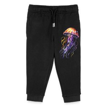 Aquarelle de méduse - Pantalon de jogging enfant bio Stanley/Stella - noir - Devant