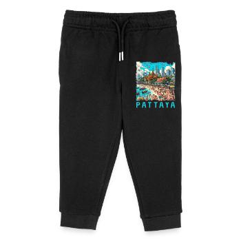 Pattaya Thailand Strand Design - Kinder Organic Jogginghose Mini Mover von Stanley/Stella - Schwarz - Vorne