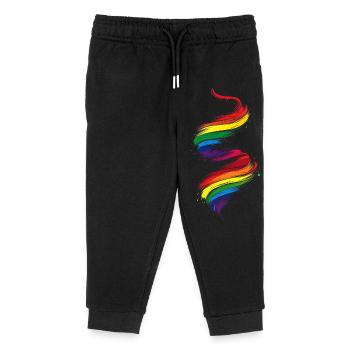 Abstract Rainbow Pride Tornado Design - Vibrant - Kids Organic Sweatpants by Stanley/Stella - black - Front