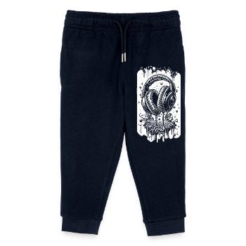 Casque de bande dessinée avec gouttes - Pantalon de jogging enfant bio Stanley/Stella - marine - Devant