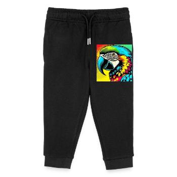 Perroquet Pop Art - Pantalon de jogging enfant bio Stanley/Stella - noir - Devant
