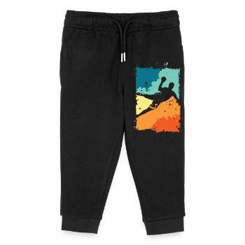 vintage Handball Farben retro Handballer Symbol - Kinder Organic Jogginghose Mini Mover von Stanley/Stella - Schwarz - Vorne