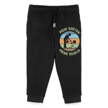 mon jardin mes règles dictons drôles jardinier - Pantalon de jogging enfant bio Stanley/Stella - noir - Devant