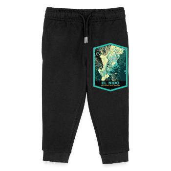 Luftaufnahme von El Nido und Fischerbooten, Palawan - Kinder Organic Jogginghose Mini Mover von Stanley/Stella - Schwarz - Vorne
