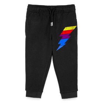 Colorful lightning effect on clothes - Kids Organic Sweatpants by Stanley/Stella - black - Front