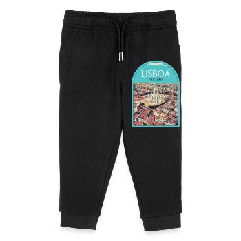 Pantheon District of Lisbon, Portugal - Kids Organic Sweatpants by Stanley/Stella - black - Front