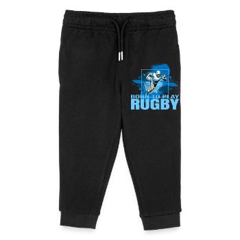 Born to play Rugby - Kinder Organic Jogginghose Mini Mover von Stanley/Stella - Schwarz - Vorne