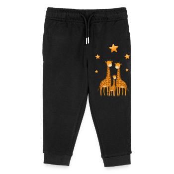 Giraffes Family Star Baby Nursery - Kids Organic Sweatpants by Stanley/Stella - black - Front