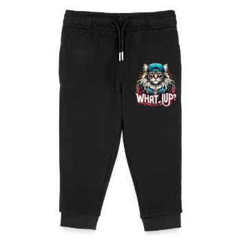 Maine Coon Katze cool Was geht Gangster Geschenk - Kinder Organic Jogginghose Mini Mover von Stanley/Stella - Schwarz - Vorne