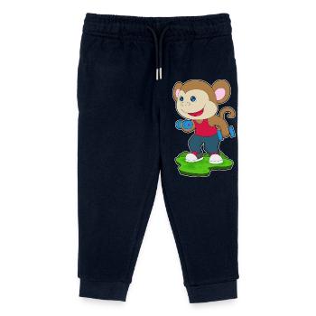 Affe Bodybuilder Hanteln Bodybuilding - Kinder Organic Jogginghose Mini Mover von Stanley/Stella - Navy - Vorne