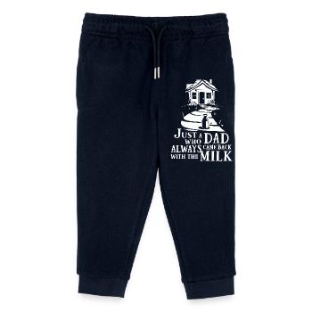 Juste un papa qui revenait toujours avec le lait - Pantalon de jogging enfant bio Stanley/Stella - marine - Devant