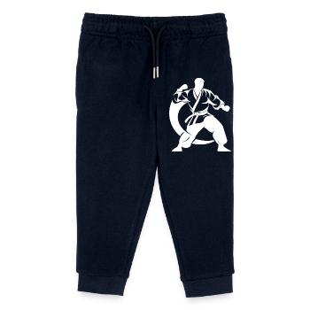 Karateka Drawing - Kids Organic Sweatpants by Stanley/Stella - navy - Front