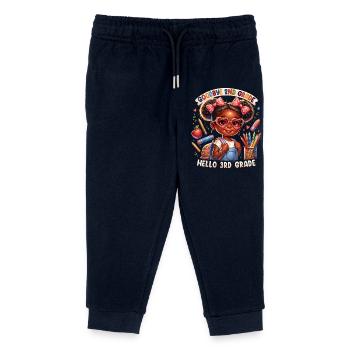Goodbye 2nd Grade Cartoon Girl - Kids Organic Sweatpants by Stanley/Stella - navy - Front