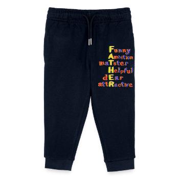 Father-Vibrant Colourful Motivational Word Art - Kids Organic Sweatpants by Stanley/Stella - navy - Front