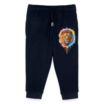 Lion à l’aquarelle - Pantalon de jogging enfant bio Stanley/Stella - marine - Devant