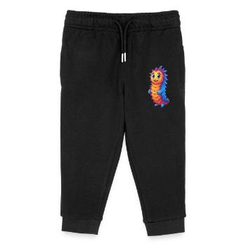 concombre de mer coloré kawaii dessin animé animal marin - Pantalon de jogging enfant bio Stanley/Stella - noir - Devant
