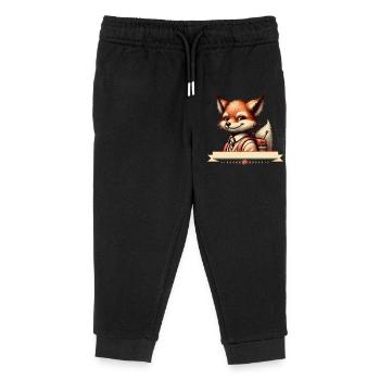 Schulstart mit Stil: Fuchs für Schulanfänger - Kinder Organic Jogginghose Mini Mover von Stanley/Stella - Schwarz - Vorne
