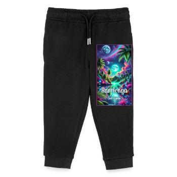 Palmiers de vacances aux Îles Cook à Parotonga - Pantalon de jogging enfant bio Stanley/Stella - noir - Devant