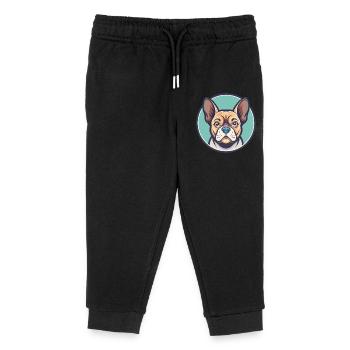 Braque Auvergne Hunderasse Cartoon Kawaii Clipart - Kinder Organic Jogginghose Mini Mover von Stanley/Stella - Schwarz - Vorne