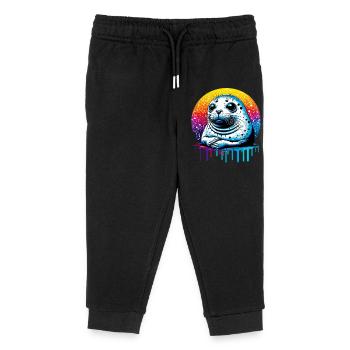 Seal - Kids Organic Sweatpants by Stanley/Stella - black - Front