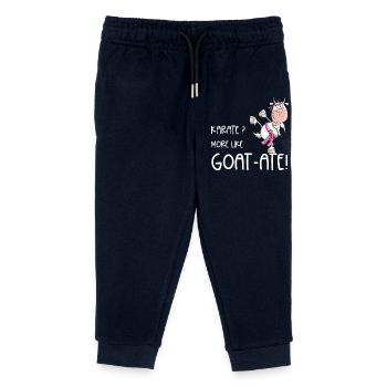 Karate Ziege Kampfsport Spruch - Kinder Organic Jogginghose Mini Mover von Stanley/Stella - Navy - Vorne