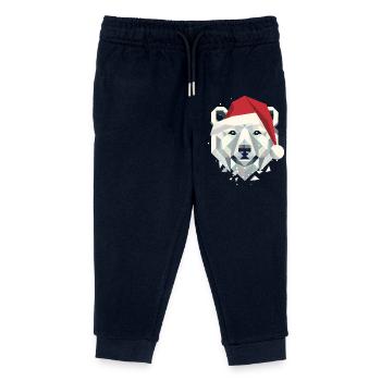 Weihnachts-Eisbär im modernen geometrischen Stil - Kinder Organic Jogginghose Mini Mover von Stanley/Stella - Navy - Vorne