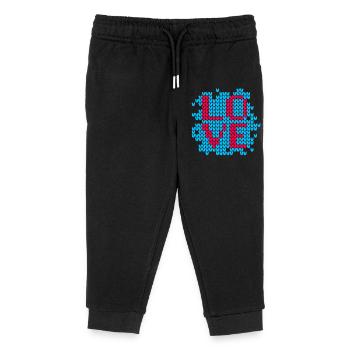 Strick Muster Love Liebe Winter Weihnachten Xmas - Kinder Organic Jogginghose Mini Mover von Stanley/Stella - Schwarz - Vorne