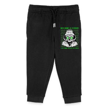 Became a Coder – Hacker Dog Binary Look - Kinder Organic Jogginghose Mini Mover von Stanley/Stella - Schwarz - Vorne
