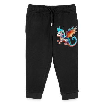Drache - Kinder Organic Jogginghose Mini Mover von Stanley/Stella - Schwarz - Vorne