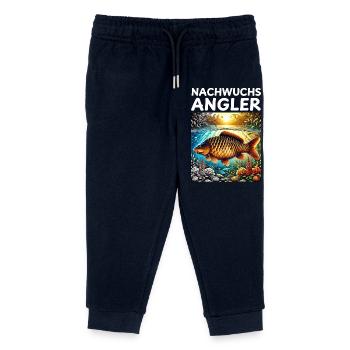 Nachwuchs Angler - Karpfen - Kinder Organic Jogginghose Mini Mover von Stanley/Stella - Navy - Vorne