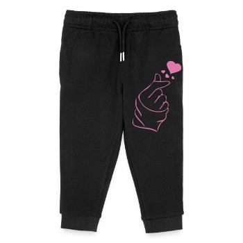 Finger heart k-pop K-drama 2 farben - Kinder Organic Jogginghose Mini Mover von Stanley/Stella - Schwarz - Vorne