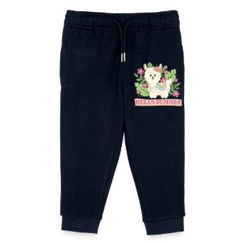 Hello summer Lama Alpaka in Sommerstimmung - Kinder Organic Jogginghose Mini Mover von Stanley/Stella - Navy - Vorne