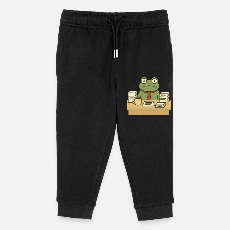 Grenouille d’affaires - Pantalon de jogging enfant bio Stanley/Stella - noir