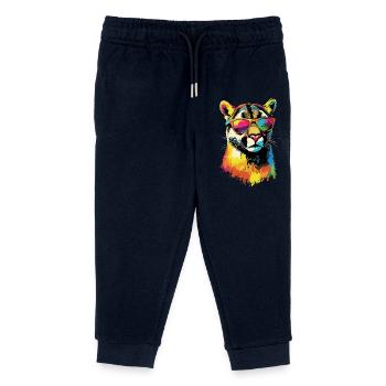 Panther Leopard Raubkatze Süße Großkatze Katzen - Kinder Organic Jogginghose Mini Mover von Stanley/Stella - Navy - Vorne