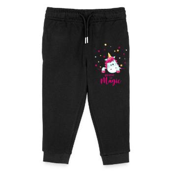 Einhorn Magie - Kinder Organic Jogginghose Mini Mover von Stanley/Stella - Schwarz - Vorne