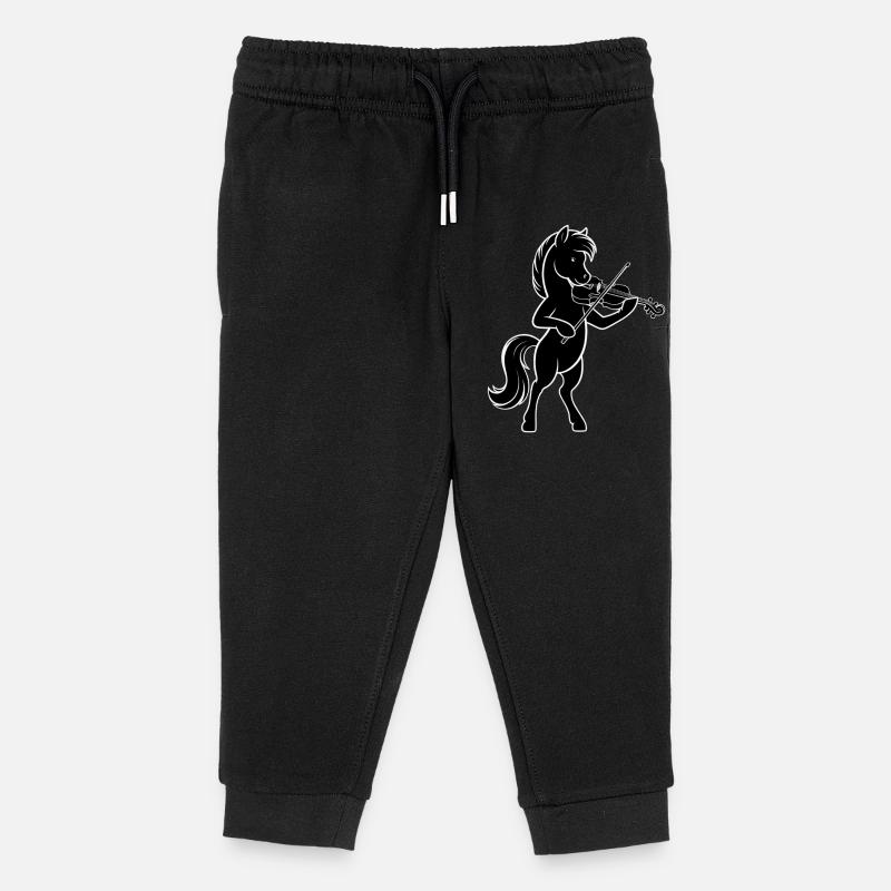 Cheval avec violon pour violonistes et violonistes - Pantalon de jogging enfant bio Stanley/Stella - noir