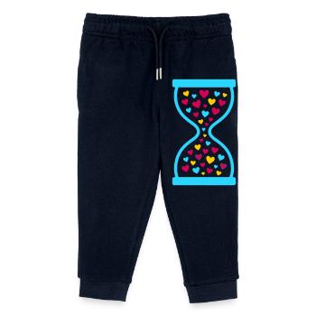 Colorful Hearts Hourglass - Love and Time Flow - Kids Organic Sweatpants by Stanley/Stella - navy - Front