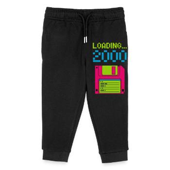 Loading 2000 Disketten-Design Retro Pixel Design - Kinder Organic Jogginghose Mini Mover von Stanley/Stella - Schwarz - Vorne