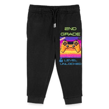 2nd Grade Level Unlocked - Kids Organic Sweatpants by Stanley/Stella - black - Front