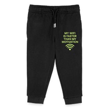 Witziges WiFi Motiv mit Spruch - Nerd Design - Kinder Organic Jogginghose Mini Mover von Stanley/Stella - Schwarz - Vorne