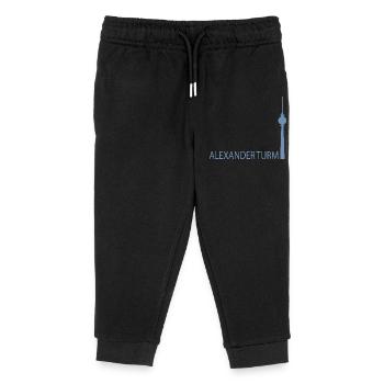 Minimalistisch Silhouette des Berliner Fernsehturm - Kinder Organic Jogginghose Mini Mover von Stanley/Stella - Schwarz - Vorne