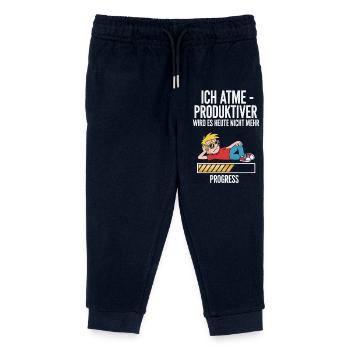 Conception de motivation humoristique pour les loisirs - Pantalon de jogging enfant bio Stanley/Stella - marine - Devant
