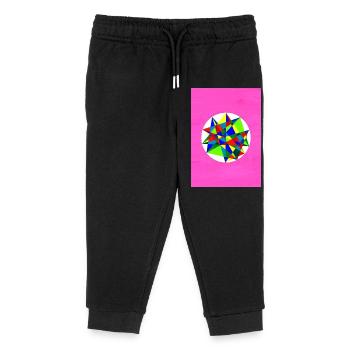 Colorful Mandala! - Kinder Organic Jogginghose Mini Mover von Stanley/Stella - Schwarz - Vorne