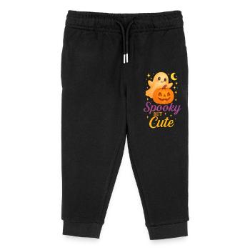 Cute Halloween Ghost with Pumpkin - Kids Organic Sweatpants by Stanley/Stella - black - Front