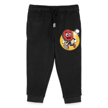 Table Tennis Cartoon Design - Kinder Organic Jogginghose Mini Mover von Stanley/Stella - Schwarz - Vorne